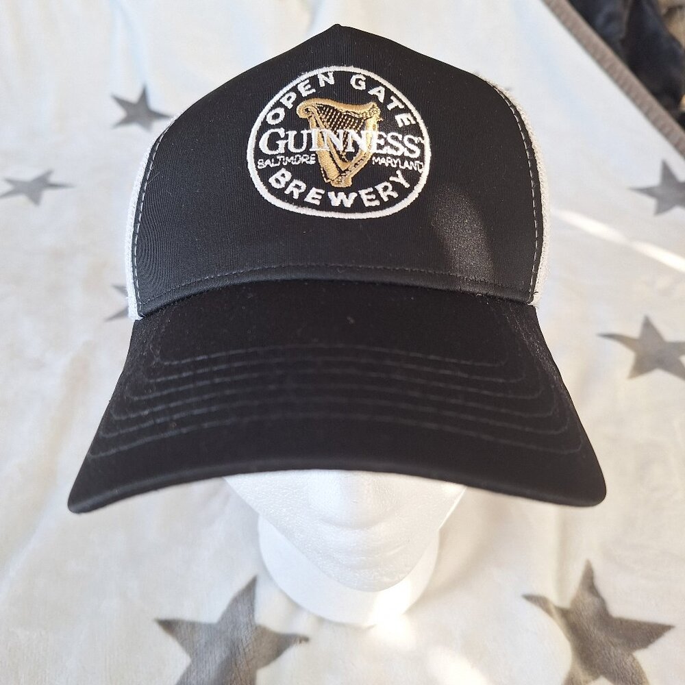 Guinness Open Gate Brewery Baltimore Baseball Cap Mesh Back Black Truckers Hat‎